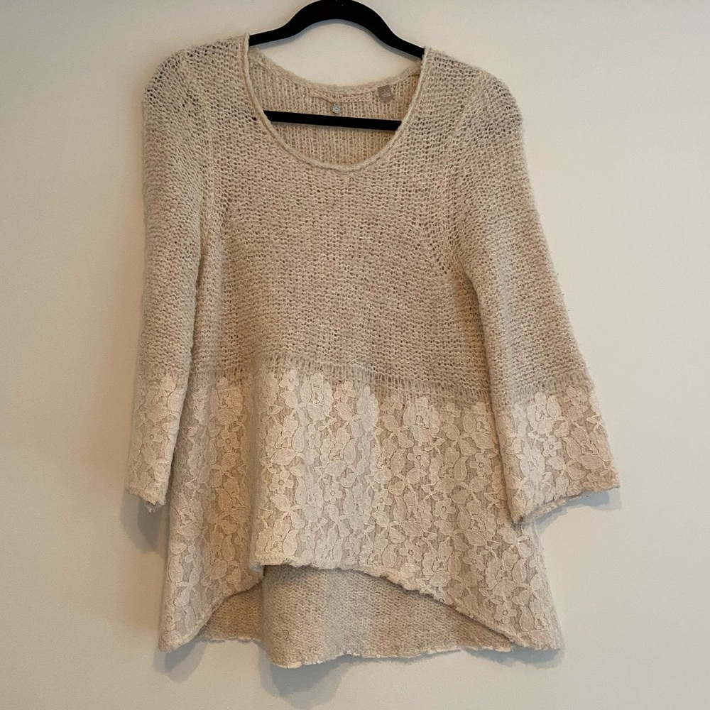 EUC Knitted and Knotted Felted Lace Pullov…